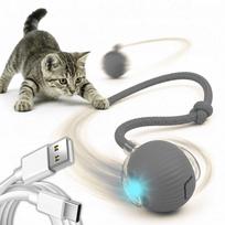 Interaktyvus USB LED katės žaislas – bėgiojantis rutuliukas