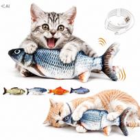 Katinų žaislas minkšta žuvelė su katžole, 30 cm