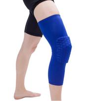 Kelių suspaudimo rankovė Kelių pagalvėlės kojų rankovė krepšiniui, tinkliniui, sunkiosios atletikos sportui Blue long knee pads - S blue