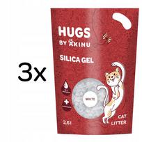 Katinų kraikas HUGS by Akinu, baltas silikagelis, 3 x 3,6 l