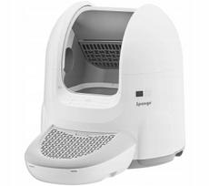 Automatinė kačių tualeto dėžė su savaiminio valymo kempine, 12 l, balta