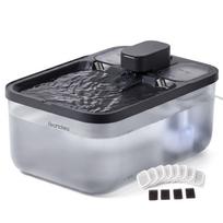 Vandens fontanas katėms, 4,5 l, juodas, tylus, su 12 filtrais