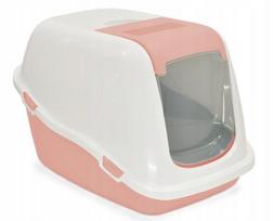 Katinų tualetas su filtru Yarro Ella Comfort, baltas/rožinis, pakreipiamas