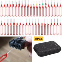 41Pcs Pin Ejector Wire Extractor Connector Puller Car Terminal Removal Tool Kits gray