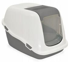Katinų tualetas su filtru YARRO ELLA COMFORT, 57x39x41 cm, baltas ir pilkas