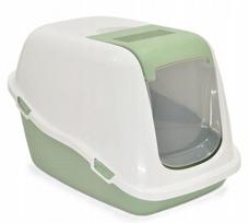 Kačių tualetas Yarro Ella Comfort su filtru, baltas ir žalias, pakeliamas