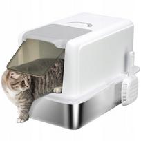 Nerūdijančio plieno kačių tualetas PawHut XXL su dangčiu ir filtru