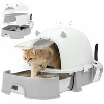 Nerūdijančio plieno kačių tualetas PawHut su nuimamu dangčiu, mentele ir filtru
