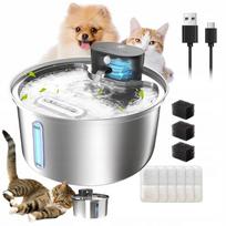 Gyvūnų girdyklė su filtru, 5000 mAh, 23x23x11 cm, su jutikliu ir laikmačiu