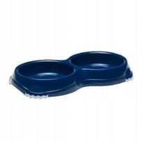 Plastikinis dubenėlis katėms Yarro, dvigubas, tamsiai mėlynas, 2 x 0,2 l
