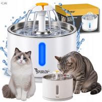 Automatinis vandens fontanas katėms ir šunims su filtru, tylus, 2,4 l
