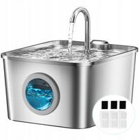 Katės geriamojo vandens fontanas BALIMOPET, nerūdijančio plieno, 2,6 l, tylus, su anglies filtru