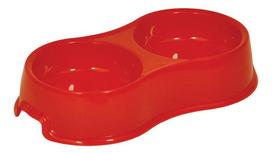 Dubenėlių rinkinys katėms, plastikinis, raudonas, 2 x 160 ml