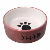 Keraminis dubenėlis katėms Miska Magic Cat, rožinis/baltas, 12,5x4,5 cm, 350 ml