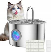 Gėrimo fontanas katėms ir šunims, 3,2 l, nerūdijančio plieno, su filtrais