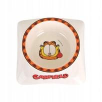 Katinų dubenėlis Garfield, melamininis, baltas/pilkas