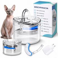 Automatinis katės vandens fontanas su filtru, 2 l talpos, tylus