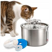 Automatinis tylus nerūdijančio plieno vandens fontanas katėms, 2 l