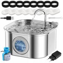 Automatinis nerūdijančio plieno gyvūnų vandens fontanas, 3,2 l, 16 filtrų