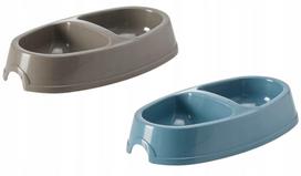 Plastikinis dvigubas kačių indelis Savic Picnic, 0,15 l, įvairių spalvų, 1 vnt.