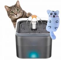 Automatinis 2 l gertuvės fontanas katėms, tylus, juodas, su filtru ir žaislu