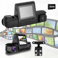 Automobilinė vaizdo registratorius su 1080P priekine, galine ir šonine kamera