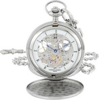 Kišeninio mechaninio skeletinio modelio CHARLES-HUBERT laikrodis, rankinis užvedimas, dizainas, 3780-W sidabras
