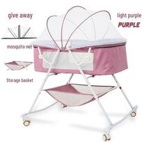 Foldable Multi-Functional Baby Crib and Cradle: Adjustable, Portable, and Spacious for Newborns and Infants white