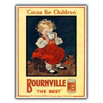 CADBURYS BOURNVILLE Cocoa CHOCOLATE SIGN METAL WALL PLAQUE Advert KitchenAluminum 20x30cm（7.8x11.8inch） black