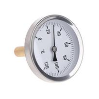 Dial Horizontal Thermometer 63mm Aluminum Temperature Gauge Meter for Liquid 1 gray