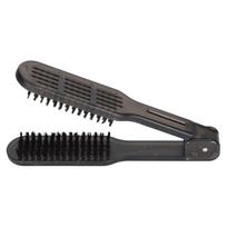 Hair Straightener Brush Double Side Anti‑Static Hair Straightening Styling Brush gray