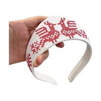 British Velvet Triangle Headband Wide Edge Vintage Hair Accessories Simple Crown Hair Hoop  Wedding Style B White