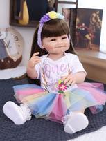 KEIUMI 55cm Reborn Girl Doll Full Silicone Vinyl Bathe Newborn Baby Doll toy Christmas Gifts Early Educational Playmate 22 inch about 55 cm white
