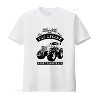 Fendt Favorit 612 Tractor Print Men's T Shirt Never Forget The Legend Design vintage Washed Casual Unisex Top For Everyday Wear L white