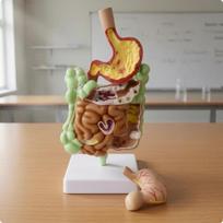 Human Digestive System Model Layered Teaching Aid Detachable PVC for gray