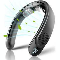 Xiaomi Neck Fan 4 Turbo Foldable Neck Cooler 4000 mAh Battery Bladeless Portable Wind Fan 3 Speeds Type-C Rechargable Ventilador juoda
