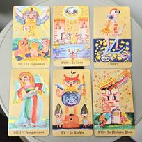Pipspeak Tarot prancūzų kalba Puikus 78 kortelių Marselio stiliaus kaladė apima įnoringą taškų skaitymo pasaulį 10,3 * 6 cm white