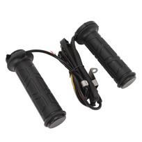 Motorcycle Heated Handlebar Grips Water Resistant DC12V Rubber Electric Hand Grip Warmer with Adjustable Temperature black