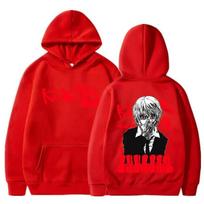 Anime Hunter X Hunter HxH Hoodie Funny Manga Kurapika Long Unisex Printed Hooded Street Wear Hooded Shirt Pullover Sportswear S red