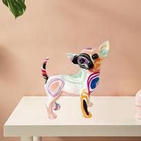 Chihuahua Resin Dog Sculpture for Home Decor Style B beige