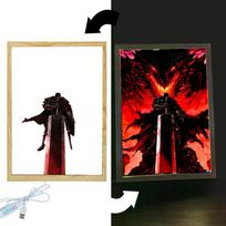 Anime Figure Berserk Behelit Light Painting Photo Frame Night Griffith Beherit Action Figures Room Decor Christmas Gifts Poseable Articulated Scale USB beige