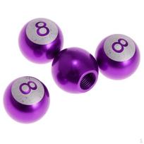 4 PCS Car Bicycle Wheel Tire Air Valve Ball Purple purple
