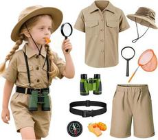 Nuotykių tyrinėtojo kostiumas berniukams ir mergaitėms, Safari rinkinys 8-9 years žalia
