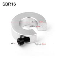 1Pcs SBR16/20/25/30/35/40 Linear Rail Shaft Collar Aluminum Alloy Open Type Collar  CNC Parts Tool SBR35