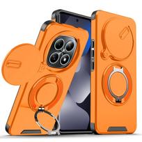 Magnetinis metalinis žiedas Stovas Šarvuotas dėklas Xiaomi Redmi Note 15 Pro 4G 14Pro Plus 5G Slenkantis stumiamas langelis Objektyvo apsauga Telefono dėklas Poco M8 Pro 5G black