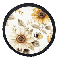 1pc Tire Cover Featuring A Sunflower Design, Stylish Universal Fit For Wheel Protection, Compatible With Most Car Wheels. 14inch