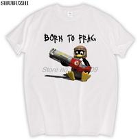 FREEBSD UNIX LINUX PENGUIN BORN TO FRAG T-shirts Short Men brand euro size tee-shirt L black