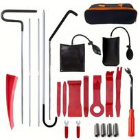 Car Door Tool Kit Inflatable Air Pump Auto Window Door Open Fixing Gripper Tools with Long Reach Kits & Carrying Bag Red--23Pcs
