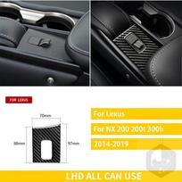 For Lexus NX 200 200t 300h 2014- Accessories Car Carbon Fiber Interior Handbox Panel Trim Stickers 10-RHD gray