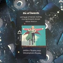 H.ER Tarot Japanese Anime Themed 78 Pcs Cards 12*7cm Based on Howl's Moving Castle Ghibli Style Positive and Negative Keywords gray